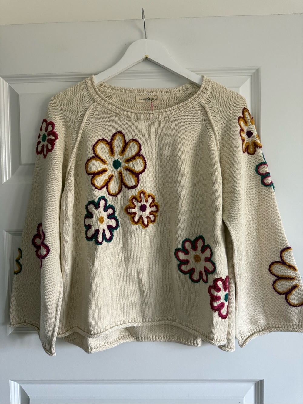 Natural Life Floral Knit Sweater NWT Size L | Boho Cottagecore